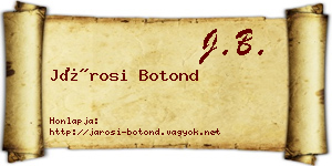 Járosi Botond névjegykártya